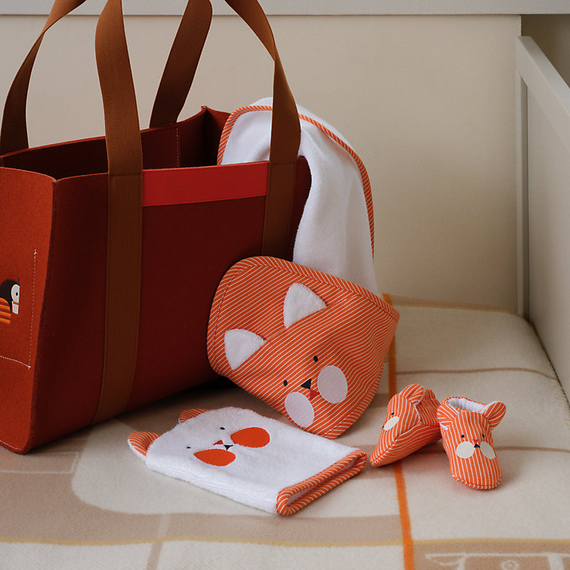Animaux Blocks washcloth - Blue | Hermès Mainland China